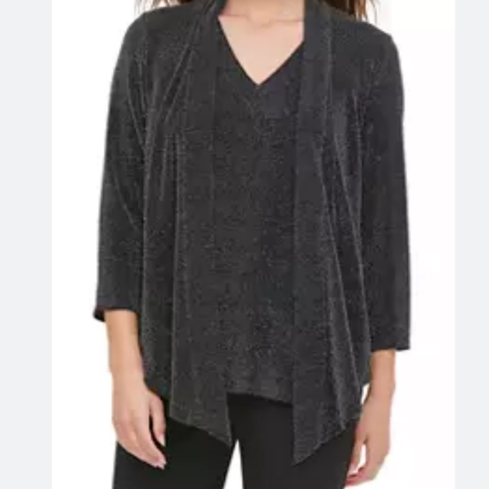 NWT Calvin Klein Metallic 2Fer Top NEW WITH TAGS